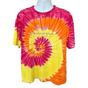 AV Couture Women's Hand Made Jamaica No Problem Tie Dye T-Shirt Size XL